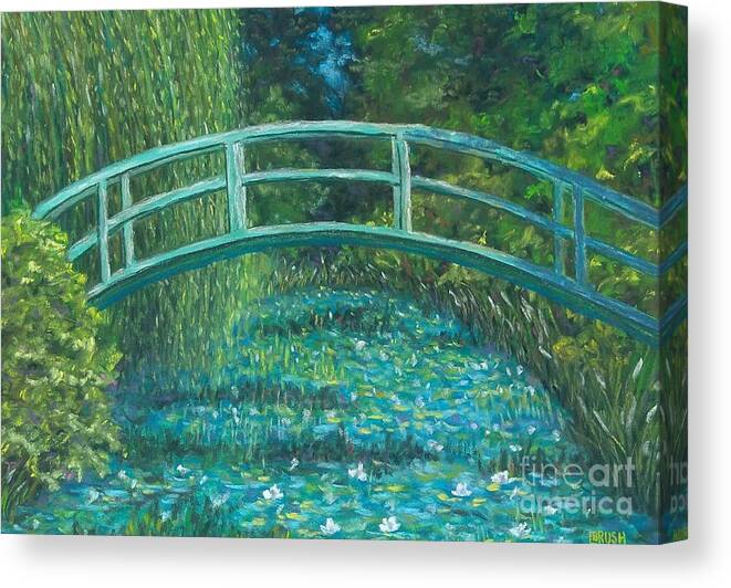 Blue Canvas Print featuring the pastel Blue Waterlilies of Giverny SOLD prints available by Lisa Bliss Rush