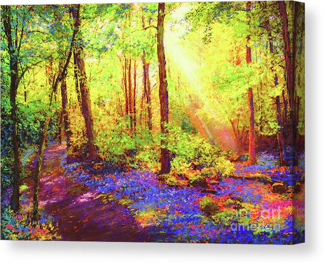 Landscape Canvas Print featuring the painting Bluebell Blessing by Jane Small