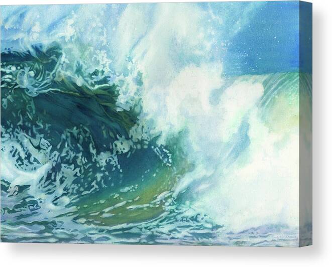 Wave Canvas Print featuring the painting Breathtaking Kai Mana by Sandy Haight
