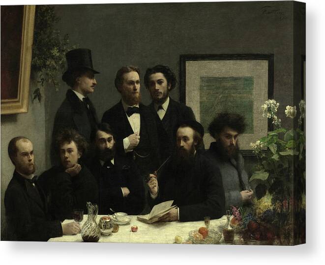 Henri Fantin-latour Canvas Print featuring the painting By the Table, 1872 by Henri Fantin-Latour