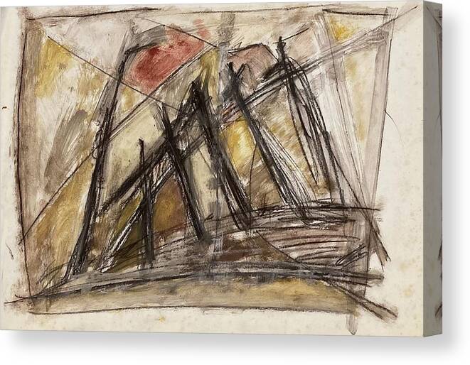 Barricades Canvas Print featuring the painting Cages IV by David Euler