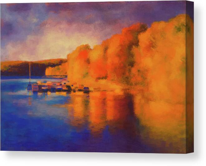 Pastel Canvas Print featuring the pastel Candlewood Fall by Jeff Gettis