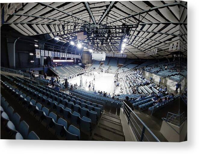 Unc Womens Basketball Team Canvas Print featuring the mixed media Carmichael Auditorium in Chapel Hill North Carolina 1d by Brian Reaves