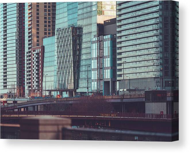 Chicago Canvas Print featuring the photograph Chicago Winter Day V by Nisah Cheatham