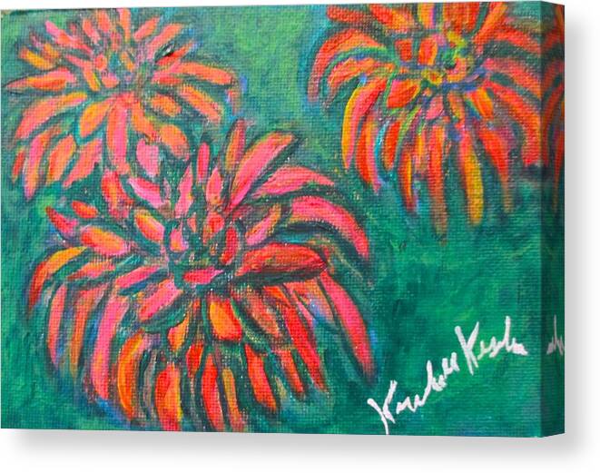 Chrysanthemum Canvas Print featuring the painting Chrysanthemum Spin by Kendall Kessler