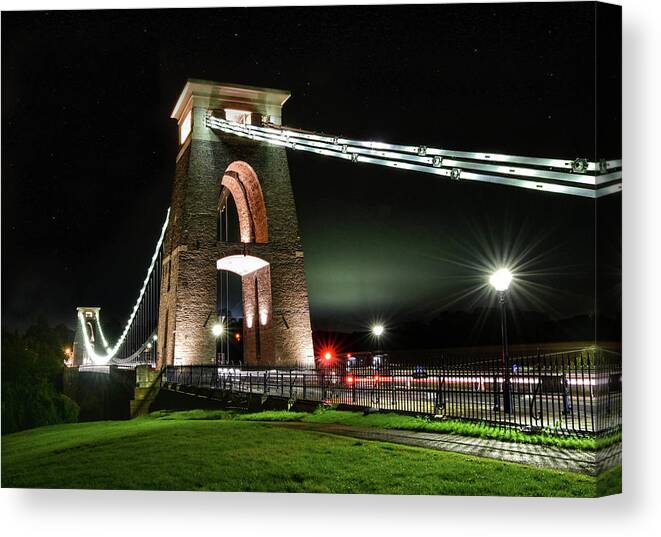 Bristol Canvas Print featuring the digital art Clifton Suspension Bridge by Alex Hardie