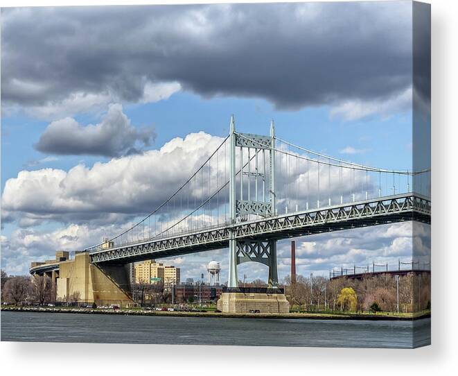 Astoria Park Canvas Print featuring the photograph Cloudscape Over Triboro Bridge by Cate Franklyn