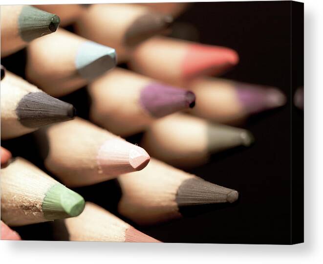 Pencil Canvas Print featuring the photograph Colored Pencils 2 by Amelia Pearn