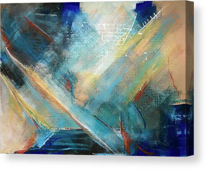 Acrylic Painting Canvas Print featuring the painting Colorful Streaks by Suzzanna Frank