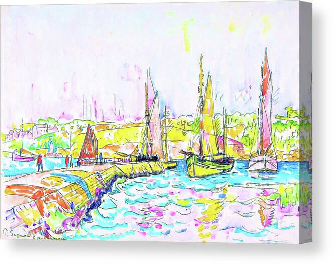 Paul Signac Canvas Print featuring the painting Concarneau - Digital Remastered Edition by Paul Signac