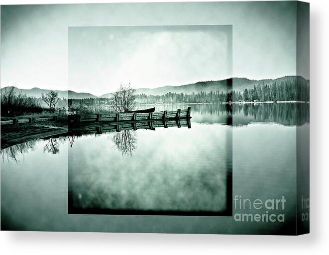 Seeley Lake Canvas Print featuring the photograph Cool Morning On Seeley Lake by Janie Johnson