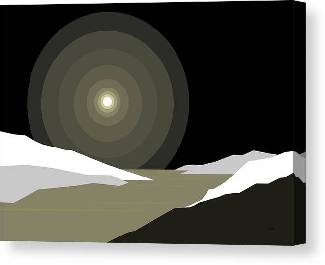 Crazy Moon Canvas Print featuring the digital art Crazy Moon by Val Arie