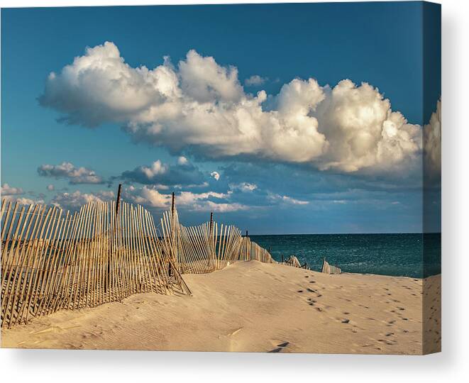 Beach Canvas Print featuring the photograph Crooked Fence by Cathy Kovarik