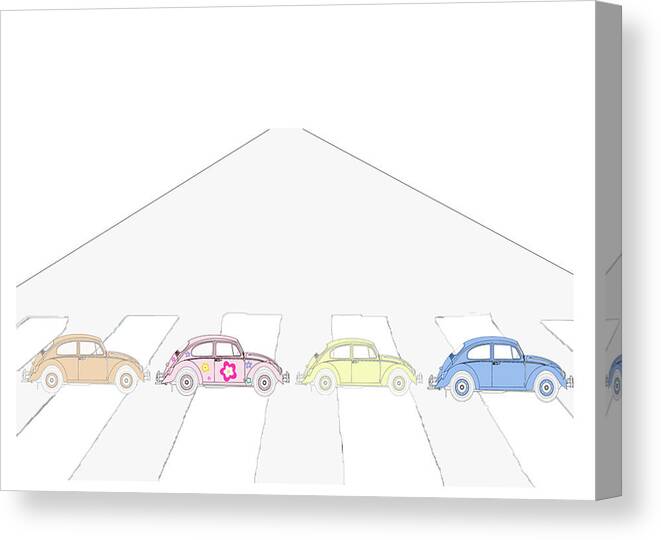 Beetles Canvas Print featuring the mixed media Crossing Abbey Road by Moira Law