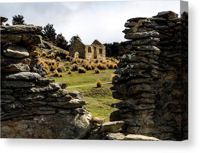 Abandoned Canvas Print featuring the photograph Crumbling Down - Abandoned Ghost Town, South Island, New Zealand  by Earth And Spirit