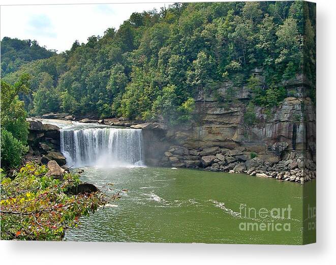 Cumberland Falls Canvas Print featuring the photograph Cumberland Falls by Yvonne M Smith