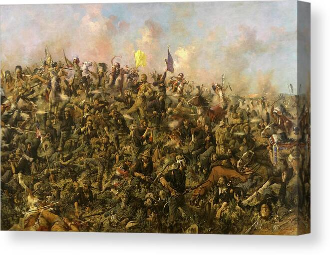 Edgar Samuel Paxson Canvas Print featuring the painting Custer's Last Stand, 1899 by Edgar Samuel Paxson