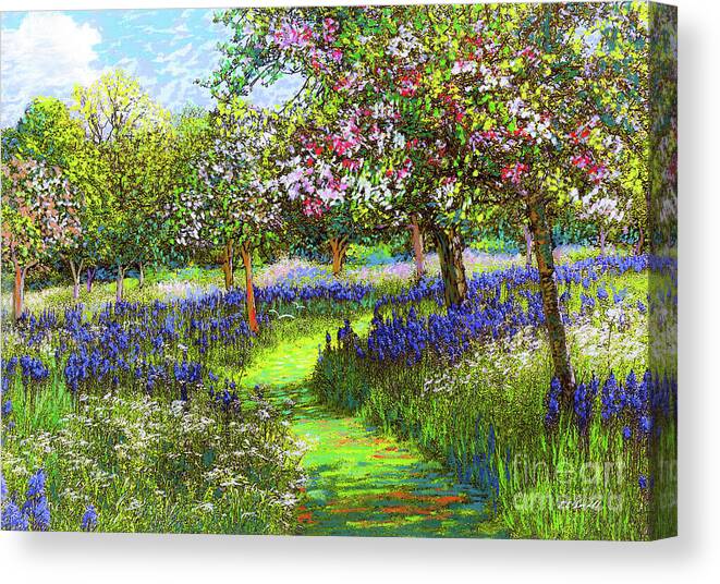 Landscape Canvas Print featuring the painting Dazzling Spring Day by Jane Small