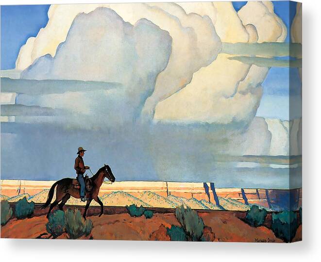 “maynard Dixon” Canvas Print featuring the digital art Desert Journey Western Art by Patricia Keith