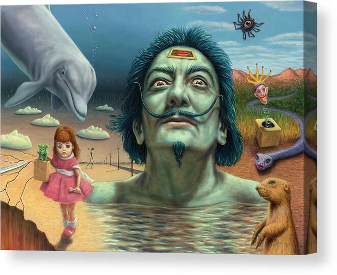 Salvador Canvas Print featuring the painting Dolly in Dali-Land by James W Johnson
