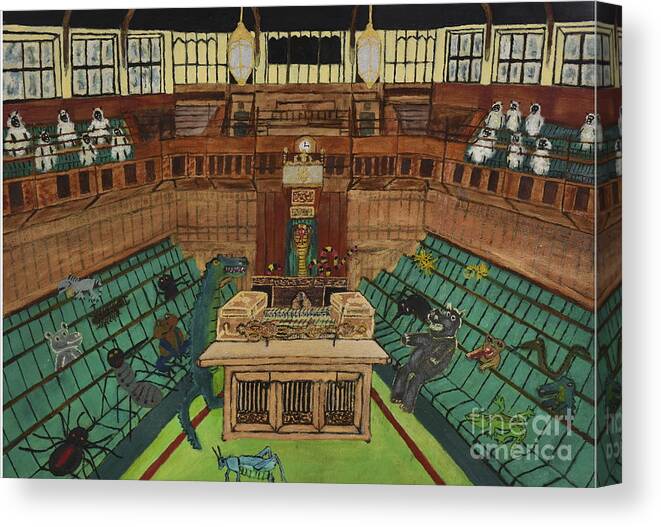 Parliament Canvas Print featuring the painting Drain the Swamp by David Westwood