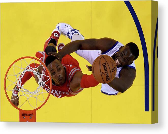 Playoffs Canvas Print featuring the photograph Draymond Green and Dwight Howard by Thearon W. Henderson