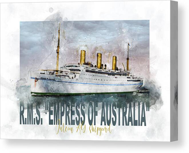 Steamship Canvas Print featuring the digital art Empress of Australia by Geir Rosset