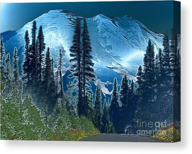 Rainier Canvas Print featuring the photograph Enchanted Dusk at Mount Rainier by Sea Change Vibes