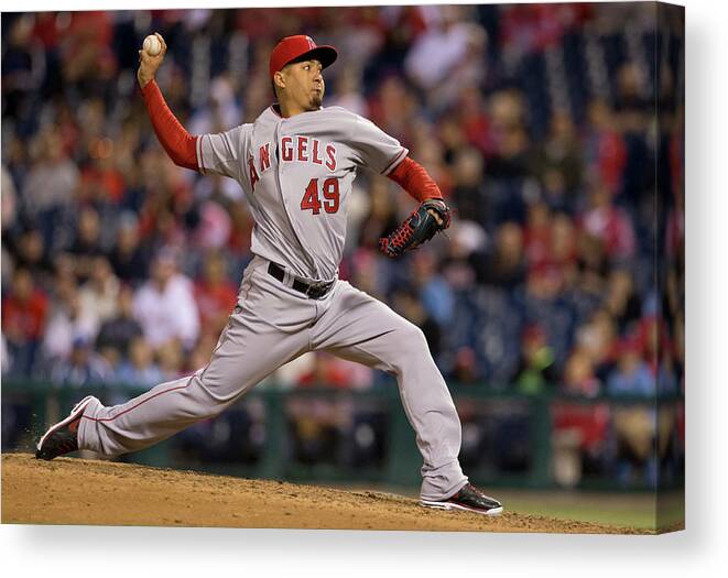 Ninth Inning Canvas Print featuring the photograph Ernesto Frieri by Mitchell Leff