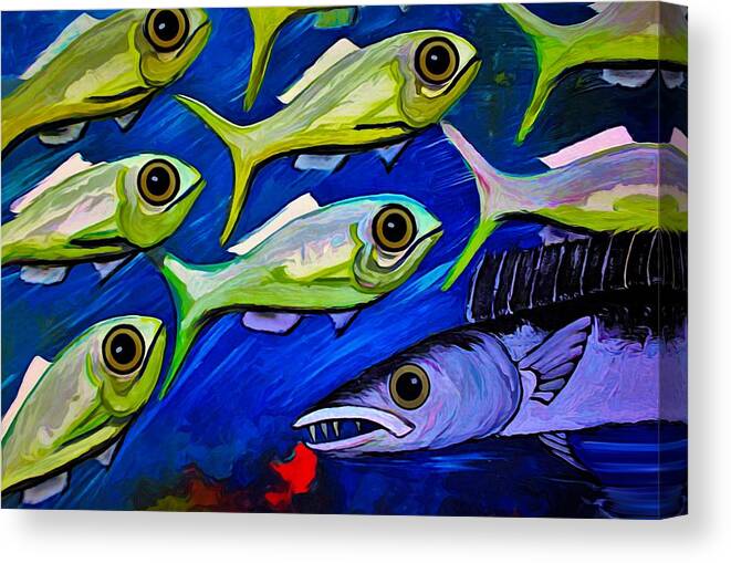 School Of Fish Canvas Print featuring the painting Fish Ball by Joan Stratton