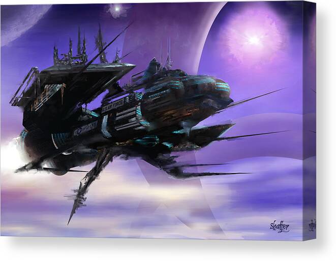 Science Fiction Canvas Print featuring the digital art Flight of the 501st Phoenix by Curtiss Shaffer
