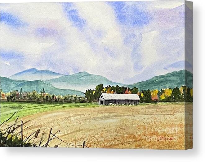 Barn Canvas Print featuring the painting Foothills Barn by Joseph Burger