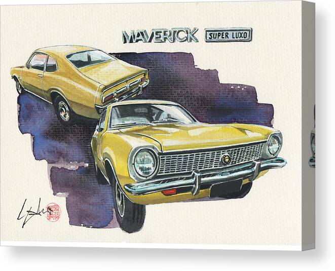 Ford Canvas Print featuring the painting Ford Maverick by Yoshiharu Miyakawa