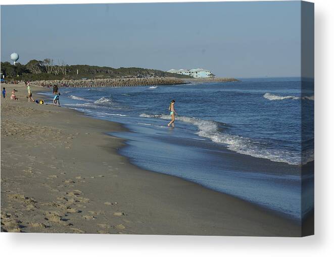  Canvas Print featuring the photograph Fort Fisher Beach by Heather E Harman