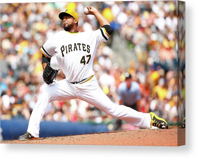 People Canvas Print featuring the photograph Francisco Liriano by Jared Wickerham