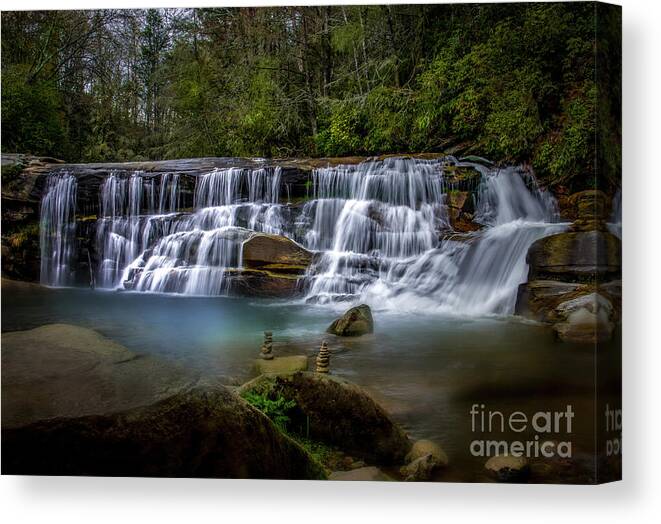 French Broad Falls Canvas Print featuring the photograph French Broad Falls at Living Waters by Shelia Hunt