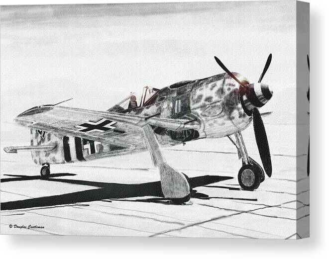 Aviation Canvas Print featuring the digital art Fw-190a by Douglas Castleman