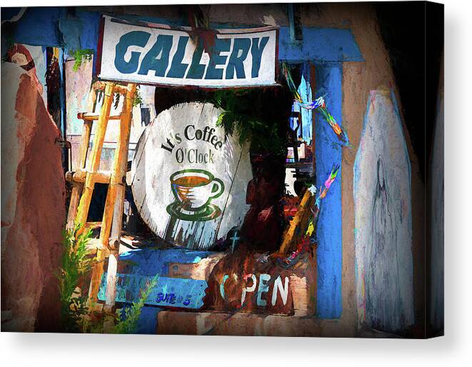 New Mexico Canvas Print featuring the photograph Gallery and Coffee Shop by Debra Martz