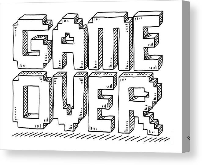 Game Over 3D Blocks Text Drawing Canvas Print / Canvas Art by Frank  Ramspott - Pixels Canvas Prints