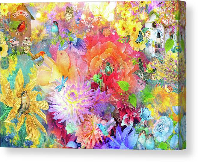 Garden Canvas Print featuring the digital art Garden Party version 2 by Claudia McKinney