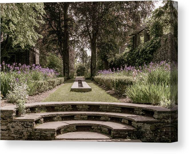 Gardens Canvas Print featuring the photograph Gardens at Grey Towers National Historic Site Milford PA by Amelia Pearn