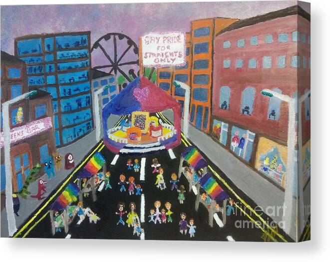 Lgbtq Canvas Print featuring the painting Gay Pride for straights only by David Westwood