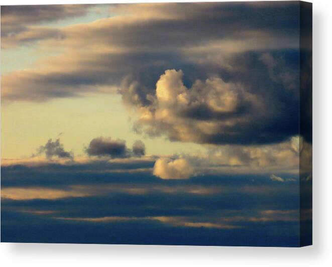Clouds Canvas Print featuring the photograph Gentle Winds Move the Clouds by Linda Stern
