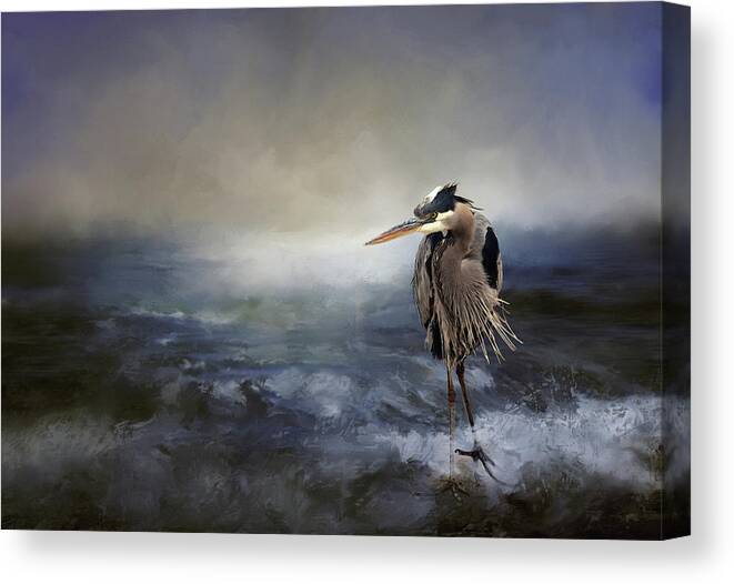 Heron Canvas Print featuring the photograph Great Blue Heron by Theresa Tahara