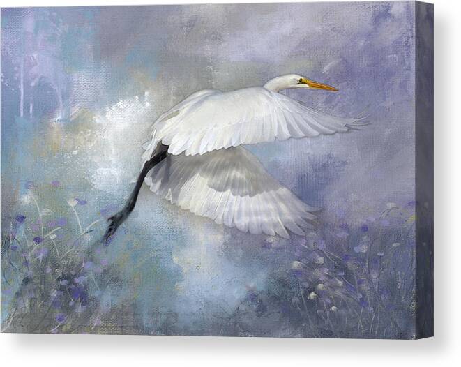 New Upload Canvas Print featuring the photograph Great Egret by Theresa Tahara
