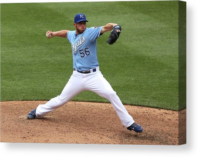 Ninth Inning Canvas Print featuring the photograph Greg Holland by Ed Zurga