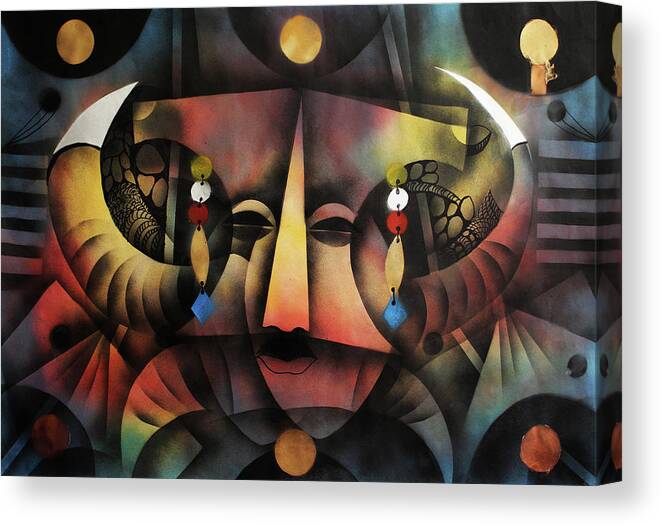Moa Canvas Print featuring the painting Guardian Angel Above by Solomon Sekhaelelo