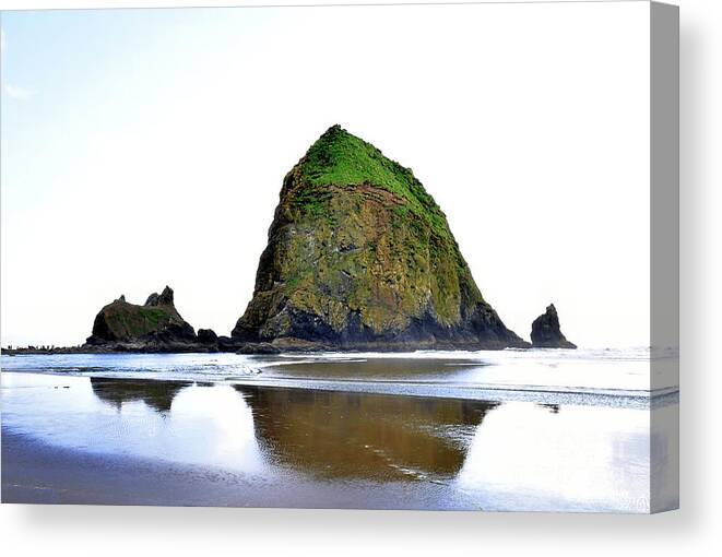 Haystack Rock Canvas Print featuring the photograph Haystack Rock - Northeast Face by Scott Cameron