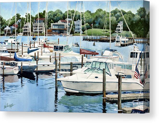 Watercolor Canvas Print featuring the painting Home of the free by Mick Williams