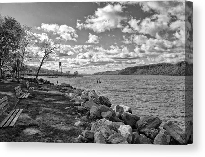 River Canvas Print featuring the photograph Hudson River New York City View by Russ Considine